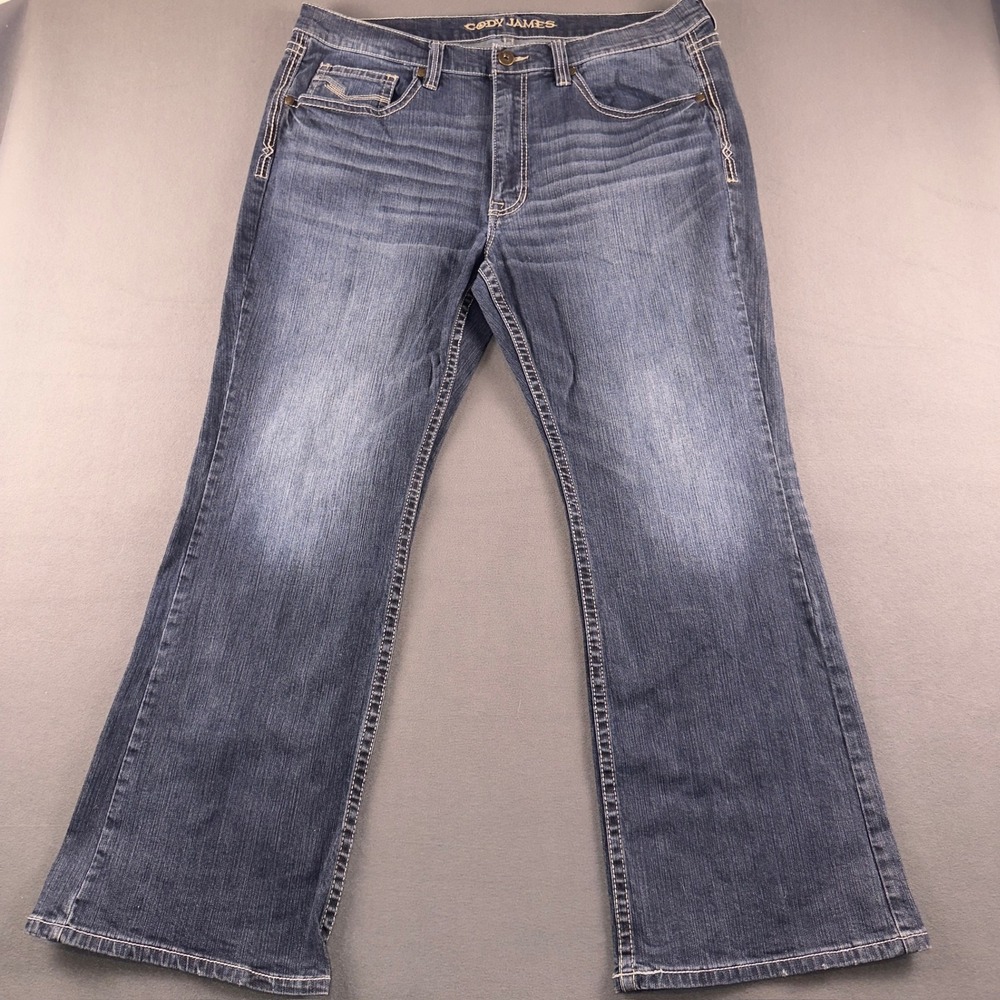 Cody James Mens Bootcut Jeans 40x32 Medium Wash Stretch Western Denim